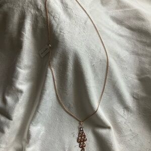 Vera Bradley Rose Goldtone Necklace with Elegant Chain and Sparkling Pendant